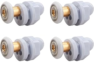 Qikuver Rotelle per la Porta Della Doccia, 4 Pezzi Bastone di Rame Rotelline per Rulli Box Doccia Ricambi, Rullo per Porta in Vetro per Doccia, per Porte Scorrevoli Doccia Cuscinetti Rullo (19MM)