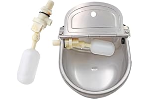 MASXIRCH Abbeveratoio Automatico per Cani con 2 Valvole A Galleggiante Regolabili, Abbeveratoio per Bovini In Acciaio Inox per Bue, Cavallo, Capra, Pecora, Abbeveratoi Automatici per Polli