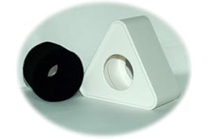 YH&YX Micro triangulaire avec trou de 25 mm à 39 mm en ABS moulé par injection pour interview, logo, logo, boîte de station pour karaoké sans fil (blanc)