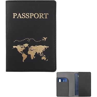 Housse Portefeuille Voyage Pour Passeport USA - Noir Faux Cuir - Neuf Avec étiquettes