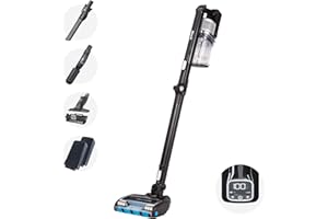 Shark Aspirateur Balai Sans Fil, Anti-Emmêlement des cheveux, Autonomie 120 minutes, DuoClean flexible avec Outils Multi-surfaces et Embout de 20 cm pour espaces étroits, Noir, IZ300EUT