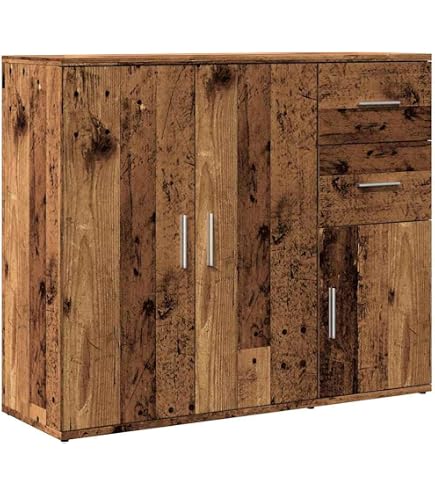 Credenza In Legno Multistrato Rovere Marrone 91x29,5x75 Cm – Mobiletto Portaoggetti Con Piano Espositivo, Per Soggiorno Cucina E Ufficio - 4