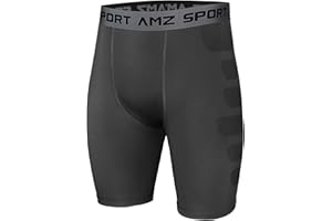 AMZSPORT Pantaloncini Compressione Uomo, Pantaloni Corti Palestra Shorts Sportivi Traspirante per Running Allenamento