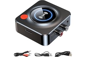 WOWSOFTY Ricevitore Bluetooth 5.3 HiFi, Adattatore Bluetooth AUX per Stereo Casa, Altoparlante, Amplificatore HiFi, con RCA/AUX Jack 3,5mm per Stereo Casa, Altoparlante, Amplificatore