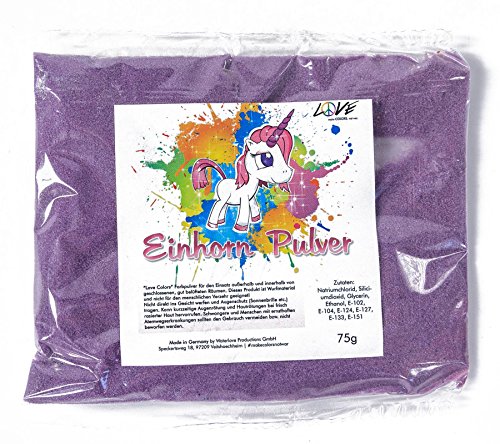 Love Colors EINHORNPULVER – Holi Gulal Farb Pulver – 5 x 75g Beutel / weltexklusives, wasserfeundliches Farbpulver / auch für INDOOR / wasserlöslich, leicht auswaschbar / antiallergen, Lebensmittelfarben / deutsche Produktion - 5