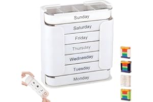 ALCOGOALL 7-Day Medication Organizer for Effortless Health Management,Large Pill Box 7 Day 4 Times a Day,Stackable Pill Box Organiser,Weekly Medicine Storage Box for Pills,Vitamin,Tablets,Fish Oils (White)