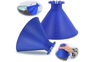 behone Auto Eiskratzer Rund,2 Stück Auto Eiskratzer,Auto Eiskratzer mit Trichter Rund,Auto-Eiskratzer mit Trichter 360 Grad Autoscheiben Eisschaber für Auto Windschutzscheibe Fensterscheiben