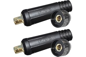 QAQGEAR TIG Welding Cable Panel Connector Socket DKJ10-25 & DKZ10-25 180Amp Quick Fitting Black Color 4pcs
