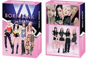 SCISSH Lomo Cards Collections Blink Lot de 55 cartes postales K-pop Noir/rose