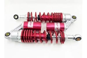 Hegeiisy 340mm 13.38 Zoll 7mm Feder Universal Motorrad Stoßdämpfer Hinterradaufhängung ATV Quad Roller Dirt Bike Für 50cc 75cc 90cc 125cc 150cc 250cc 300cc Rot