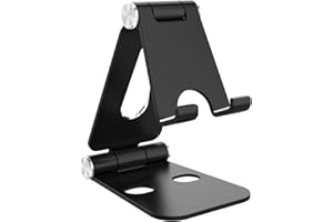 Simpeak Support Téléphone, Petit Support Dock Uniquement Compatible avec Téléphone Portable, Support Téléphone Bureau, Support Smartphones Aluminium - Noir