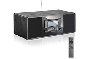 ZOSHING CD Player with Speaker, Bluetooth, Remote Control, USB/SD, AUX Port for Party, Cafe, Bedroom(Speaker-55W*2-out)