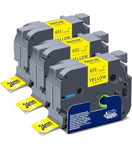 Greateam Lot De 5 Rubans TZe-251 Tze251 24 Mm D610BT D600 Compatibles Avec étiqueteuse Brother P Touch 24 Mm 2,4 Cm Blanc Laminé, Compatible Avec Pt-P710BT Cube Plus P700 PTP750W 2730 E500VP