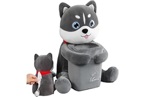 Sollee 2 in 1 Plüsch-Taschentuchhalter Tier-Taschentuchbox-Halter Cartoon Auto Tissue Box Auto Tissue Box Auto-Mülleimer für die Tischdekoration zu Hause