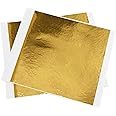 FGLC Gold Leaf (100 sheets Imitation Gold Foil) for Art Crafts Decoration Gilding Crafting Frames Size 8 x 8 cm