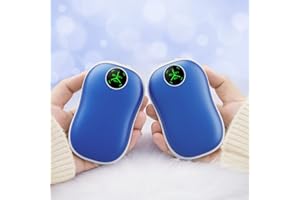Hand Warmers Rechargeable 2 Pack - Jialexin 5000mAh*2 Large Hand Warmer Reusable- Electric Handwarmers Reusable Portable for Raynauds, Golf,Outdoor etc. Idea Tech Gifts for Men, Women-Dark Blue
