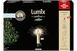 Lumix® SuperLight Bavaria Mini kabellose LED Christbaumkerzen Weihnachtsbaumkerzen 6er Erweiterungs-Set Elfenbein 9cm warmweiß Made in Germany 77911