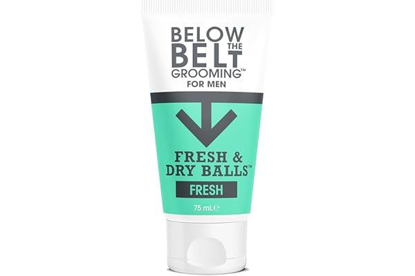 Below The Belt Grooming Fresh & Dry Ball, Déodorant Intime et Crème Anti-Frottement Pour Homme, Protège Contre La Transpiration, Les Odeurs Et Les Frottements, Parfum Frais 75ml