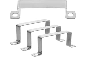 BESTonZON 4 piezas Hebilla tubo cuadrado -cable 2 agujeros manguera soporte abrazaderas abrazaderas de tubo cuadrado abrazadera tarjeta cuadrada aro suspensión tubería acero inoxidable