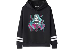 FLOWEREYES Vocaloid Hatsune Miku Hoodie Anime Manga Hoodie Streetwear Hatsune Miku Sweatshirt for Unisex Adult