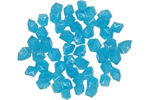 MacroHu 100Pcs Pietre Luminosi Colorate Ciottoli per Giardino Pietre Acquario Ghiaia Luminose Pietre Nottilucenti Pietre Decorative Ciottoli Incandescenti Resina Ciottoli Fluorescenti-Blu Scuro