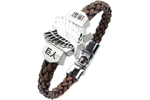 Kylewo Attaque sur Titan Bracelet Bracelet Tresse Anime Japonais pour Fan d’Anime Adolescent Bracelet Bande dessinée Japonais
