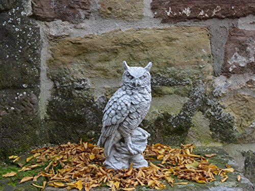 Lustige Eule Uhu Vogel aus Steinguss, frostfest - 2
