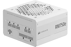 CORSAIR RM750e (2025) W Pełni Modułowy Cichy Zasilacz ATX Zgodny Z kablem 12V-2x6 – Zgodna z ATX 3.1 i PCIe 5.1, Wydajność Klasy Cybenetics Gold, Kondensatory Działające w Temperaturze 105°C – Biały