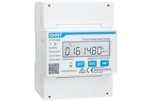 LIVE4 FUTURE CHINT DTSU666 Contador de energía inteligente electrónico trifásico DIN35mm Contador de electricidad 5(80) A conexión directa con interfaz RS485, compatible con Modbus RTU, certificado MID