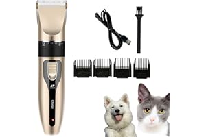 KPFIGHT Macchina Tagliacapelli per Cani Pet Tosatrice Professionale per Cani Rasoio Elettrico a Basso Rumore 4 Pettine Taglia Unghie Lima Unghie Pet Clippers Toelettatura Cane per e Altri Animali Domestici