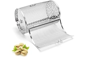 VIONNPPT Edelstahl Ofen Rotisserie Grill Korb Bratenkorb Bakeware BBQ Tumbler Korb, Zubehör zu Heißluft Grillkorb, rund, für Halogen-Konvektionsofen