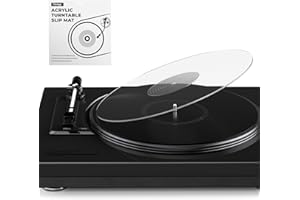Facmogu 3mm Acryl Plattenspieler Matte, 12“ Klar Vinyl Plattenteller Slipmat für LP Plattenspieler, Vinyl Slip Mats für Plattenspieler Antistatisch & Definiert Bass & Verbessert die Klangqualität