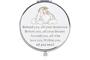 FEELMEM Eeyore Inspirational Gift Behind You All Your Memories Movie Compact Mirror Cartoon Eeyore Fans Gift