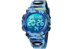 aswan watch Reloj Digital para niñas y niños con cronómetro, Calendario, Despertador y luz-Reloj Infantil Deportivo con Correa de Silicona-S/M