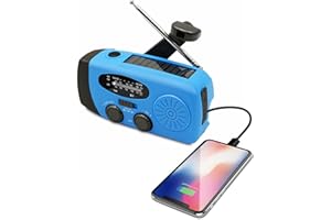 SEAFRONT Solar Radio Lantern, IPX3 Waterproof Hand Crank Radio, Multifunctional Portable USB Charging for Camping (European Model)