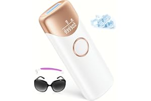 Prettivo Ice-Cooling Function Laser Hair Removal Device with 3 Functional Modes, IPL Hair Removal Device with 9 Energy Levels, 999,900 Flashes, IPL Hair Remover for Women Men