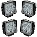 Produktbild 27W 4Zoll Quadrat Reflektor Led Arbeitsscheinwerfer Arbeitslicht Auto Scheinwerfer Lampe Offroad Zusatz Licht Rückfahrscheinwerfer Flutlicht Für Anhänger Traktor Bagger Boot SUV LKW Motorrad 12V-24V