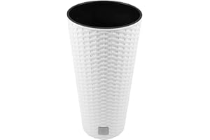 PROSPERPLAST Maceta Rato de 8 litros con inserto 20 x 20 x 38 cm en color blanco