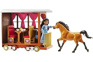 SPIRIT UNTAMED DreamWorks Spirit HBT15 - Przygoda w pociągu z Lucky & Spirit z lalką Lucky, pociągiem i elementami do zabawy, od 3 lat