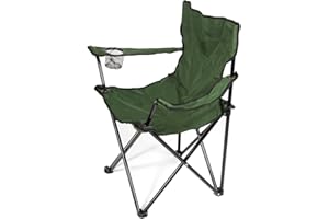LANTUS Chaise de Camping Pliante en Plein Air - Siège Portable Léger Avec Porte-Gobelet Pour Pêche et Pique-Nique (1-Armée Verte)
