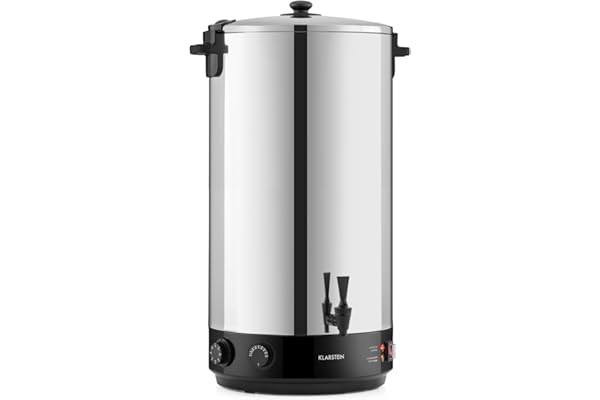 Klarstein KonfiStar 60 - Stérilisateur automatique, Distributeur boissons chaudes, 60 L, 30-110 ° C, Conservation à chaud, acier inoxydable