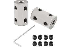 BORDSTRACT 2 Pièces 5mm à 8mm Coupleur Rigide, L22 x D14 Coupleur D'arbre à Vis De Blocage Connecteur De Moteur Acier Au Carbone Galvanisé Pour Imprimantes 3D, Accessoires De Moteur