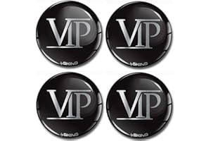 SkinoEu® 4 x 60mm 3D Silicona Adhesivo Pegatinas Stickers Universal Tapas de Rueda de Centro Tapacubos para Coche Auto Tuning VIP A 6360