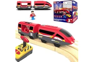 TOPLIVING Batteriebetriebener Lokomotivzug, Ferngesteuerter Zug für Schienenset, leistungsstarke Lokomotivzüge, passend für alle gängigen Marken von Schienenbahnsystemen (ohne Holz-gleise)