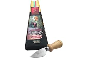 YESEATIS TASTE ONLINE FOOD YESEATIS.COM YesEatIs Special Box - Parmigiano Reggiano Consorzio Vacche Rosse 24 mois - 250 g - Couteau à Fromage en Acier INOX