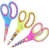 Vutyvve Children's Scissors, Stainless Steel Blades, Soft Grip, Pink, Blue, Fruit Green Set of 3 Pairs