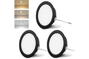 KYOTECH Faretti LED da Incasso per Mobili 230V 4W G4 300LM, 3000K Caldo 4000K Neutro 6000K Freddo Faretto da Incasso in Acciaio Inox, al Posto delle Lampade ad Alogene Nero Set di 3