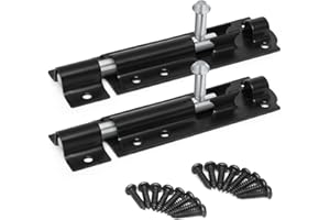 ZAVIA Tower Bolt Lock 4 Inches | Pack of 2 Powder-Coated Sliding Gate Bolt Door Locks for Securing Shed, Garage, Fence, Barn, Barrel Doors & More