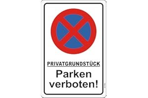 ‎CHINYROZA Schild Privatgrundstück Parken Verboten Aluminium Reflektierend - 30x20cm Schild Privatgrundstück Alu - Parken Verboten Schild Metall - Schild Parken Verboten Privatparkplatz Alu