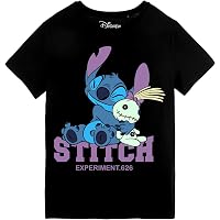 Camiseta Lilo & Stitch 'Ohana' Para Mujer - Azul Jaspe, Corte Ancho